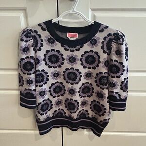 Kate Spade Purple and Black Floral Sweater